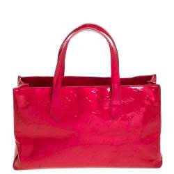 Pre Owned Louis Vuitton Rose Pop Vernis Wilshire PM Bag