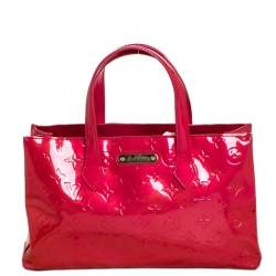 Pre Owned Louis Vuitton Rose Pop Vernis Wilshire PM Bag