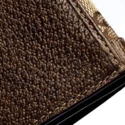 Gucci Brown/Beige GG Canvas Web Eyelet Flap Wallet