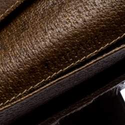 Gucci Brown/Beige GG Canvas Web Eyelet Flap Wallet