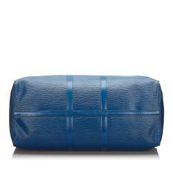 Pre Owned Louis Vuitton Toledo Blue Epi Leather Keepall 50 Bag