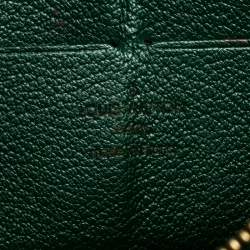 مملوكة مسبقًا محفظة لوي فيتون زيبي جلد نعام خضراء