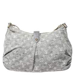 Pre Owned Louis Vuitton Grey Monogram Denim Slightly Bag