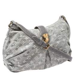 Pre Owned Louis Vuitton Grey Monogram Denim Slightly Bag
