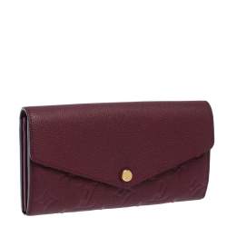 Louis Vuitton Maroon  Monogram Empreinte Leather Sarah Wallet 