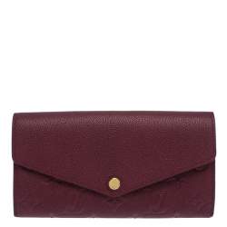 Louis Vuitton Maroon  Monogram Empreinte Leather Sarah Wallet 