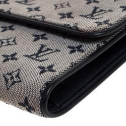Louis Vuitton Blue Monogram MIni Lin Canvas Porte Tresor International Wallet 