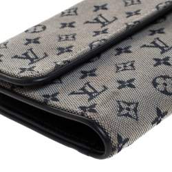 Louis Vuitton Blue Monogram MIni Lin Canvas Porte Tresor International Wallet 