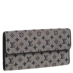 Louis Vuitton Blue Monogram MIni Lin Canvas Porte Tresor International Wallet 