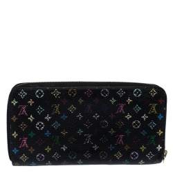 Louis Vuitton Black Multicolore Monogram Canvas Zippy Wallet
