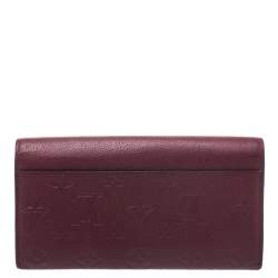 Louis Vuitton Maroon  Monogram Empreinte Leather Sarah Wallet 