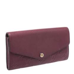 Louis Vuitton Maroon  Monogram Empreinte Leather Sarah Wallet 