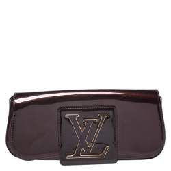 LOUIS VUITTON Sobe Pochette Vernis Leather Clutch Bag Bronze