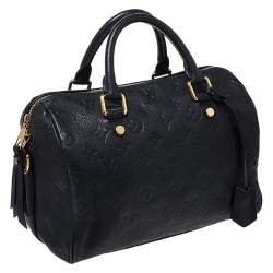 Pre Owned Louis Vuitton Blue Infini Monogram Empreinte Leather Speedy Bandouliere 25 Bag