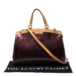 Pre Owned Louis Vuitton Rouge Fauviste Monogram Vernis Brea MM Bag