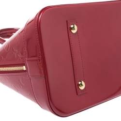 Pre Owned حقيبة لوي فيتون ألما فيرنيه مونوغرامية دامور حمراء بوم GM