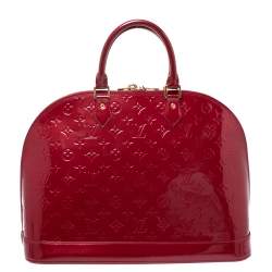 Pre Owned حقيبة لوي فيتون ألما فيرنيه مونوغرامية دامور حمراء بوم GM