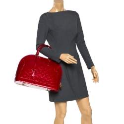 Pre Owned حقيبة لوي فيتون ألما فيرنيه مونوغرامية دامور حمراء بوم GM