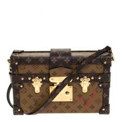 Louis Vuitton Clutch Trunk Monogram Reverse Brown/Black in Coated Canvas/Calfskin  with Brass - US