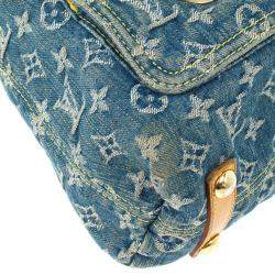مملوكة مسبقًا Louis Vuitton Blue Denim Monogram Baggy GM Bag