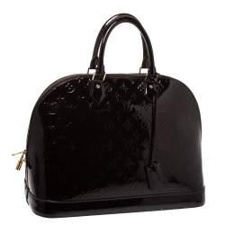 Pre Owned Louis Vuitton Amarante Monogram Vernis Alma GM Bag