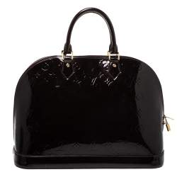 Pre Owned Louis Vuitton Amarante Monogram Vernis Alma GM Bag