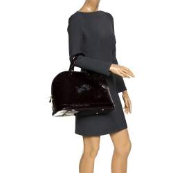 Pre Owned Louis Vuitton Amarante Monogram Vernis Alma GM Bag