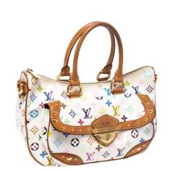 Pre Owned Louis Vuitton White Multicolor Monogram Canvas Rita Bag