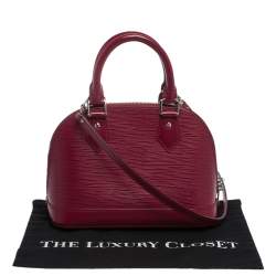 Pre Owned حقيبة لوي فيتون ألما جلد أيبي حمراء ياقوتية BB