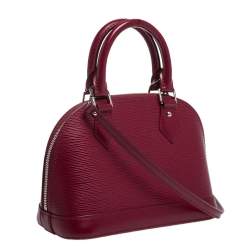 Pre Owned حقيبة لوي فيتون ألما جلد أيبي حمراء ياقوتية BB