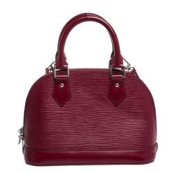 Pre Owned حقيبة لوي فيتون ألما جلد أيبي حمراء ياقوتية BB