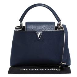Pre Owned Louis Vuitton Blue Taurillon Leather Capucines PM Bag