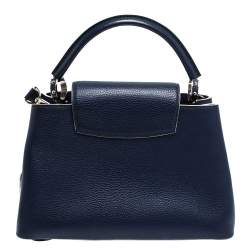 Pre Owned Louis Vuitton Blue Taurillon Leather Capucines PM Bag