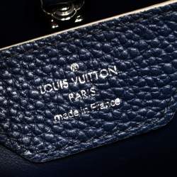 Pre Owned Louis Vuitton Blue Taurillon Leather Capucines PM Bag