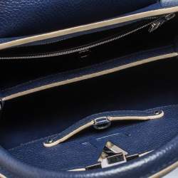 Pre Owned Louis Vuitton Blue Taurillon Leather Capucines PM Bag