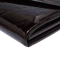 Pre Owned Louis Vuitton Amarante Monogram Vernis Sarah Continental Wallet