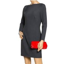 Pre Owned Louis Vuitton Rouge Grenadine Vernis Sobe Clutch