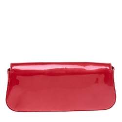 Pre Owned Louis Vuitton Rouge Grenadine Vernis Sobe Clutch