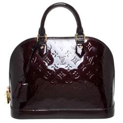 Louis Vuitton Vernis Patent Leather Alma Hand Bag Women Amarante B2564