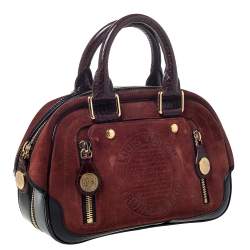 Pre Owned Louis Vuitton Havane Suede Stamped Trunk Bowler PM Bag