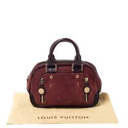 Pre Owned Louis Vuitton Havane Suede Stamped Trunk Bowler PM Bag