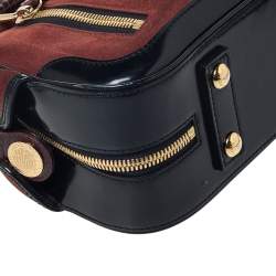 Pre Owned Louis Vuitton Havane Suede Stamped Trunk Bowler PM Bag