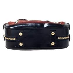 Pre Owned Louis Vuitton Havane Suede Stamped Trunk Bowler PM Bag