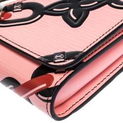 Louis Vuitton Pink Chain Flower Epi Leather Twist Wallet on Chain 