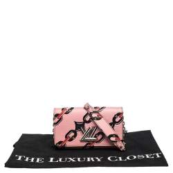 Louis Vuitton Pink Chain Flower Epi Leather Twist Wallet on Chain 