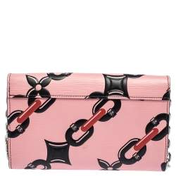 Louis Vuitton Pink Chain Flower Epi Leather Twist Wallet on Chain 