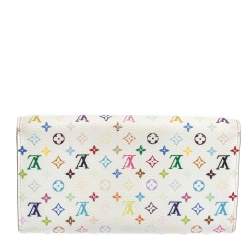 Pre Owned محفظة لوي فيتون "سارا كانفاس مونوغرامي متعدد الألوان أبيض