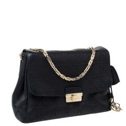 مملوكة مسبقًا Dior Black Cannage Leather Large Diorling Shoulder Bag