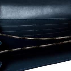 Pre Owned Louis Vuitton Blue Nuit Monogram Vernis Sarah Wallet