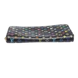 Louis Vuitton Black Multicolore Monogram Canvas Zippy Wallet